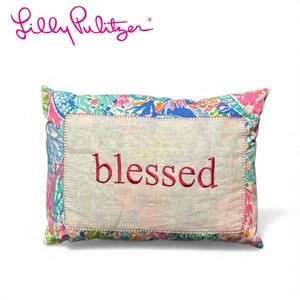 Lilly Pulitzer Mermaid Cove Throw Pillow- Blessed
